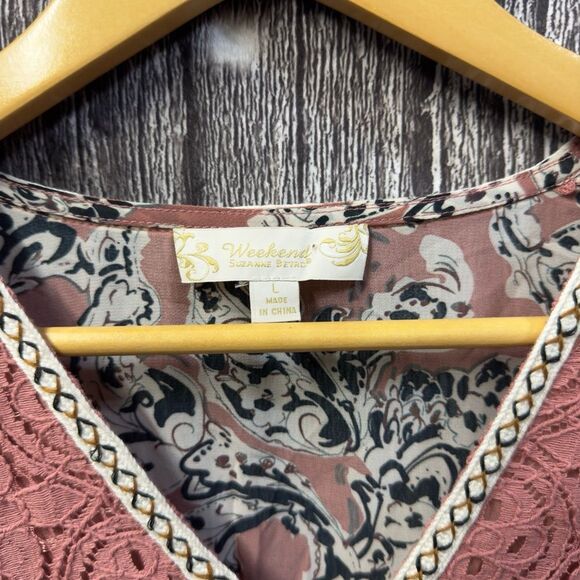 Suzanne Betro Boho Shirt Lace Large - Picture 3 of 4